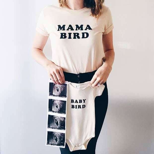 Unique Ways To Announce Pregnancy With Mama Bird Shirt