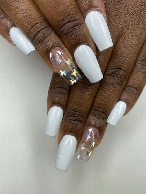 Beautiful Gem-Inspired Butterfly Acrylic Nails