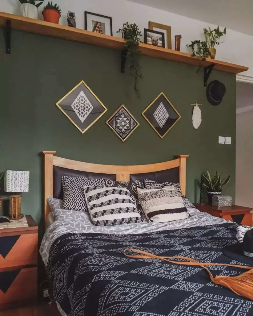 Black White And Green Bedroom
