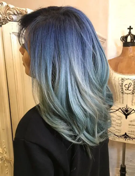 Stone Washed Blue Denim Hair