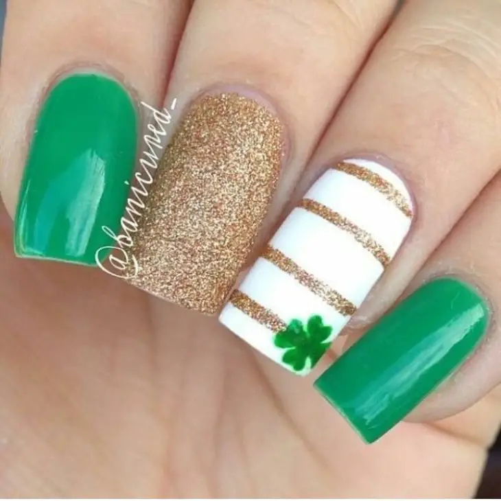 Classy St Patricks Day Nails