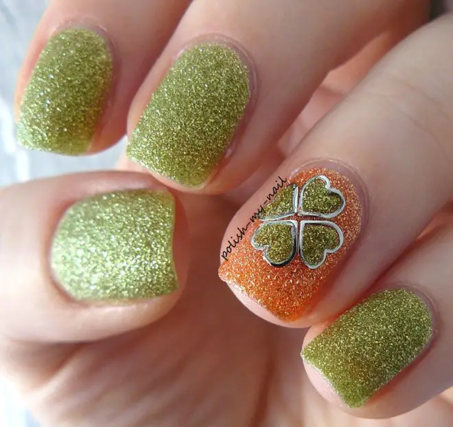 Textured St Patrick'S Day Nails