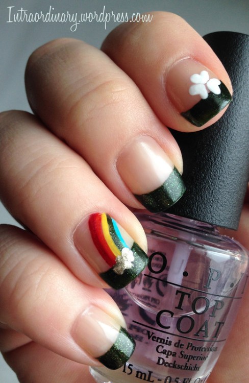 Rainbow Themed St Patrick's Day Nails