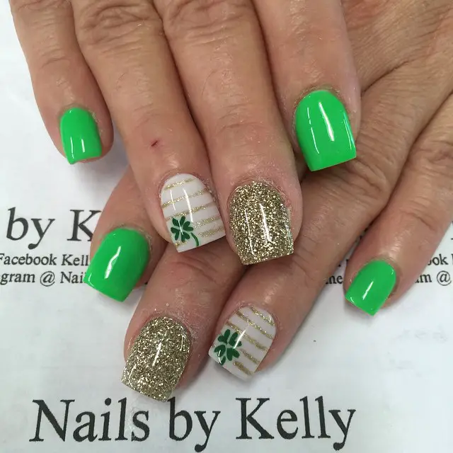 Bright St Patrick'S Day Nails