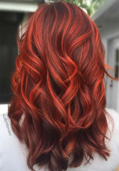 dark brown hair with red highlights ideas