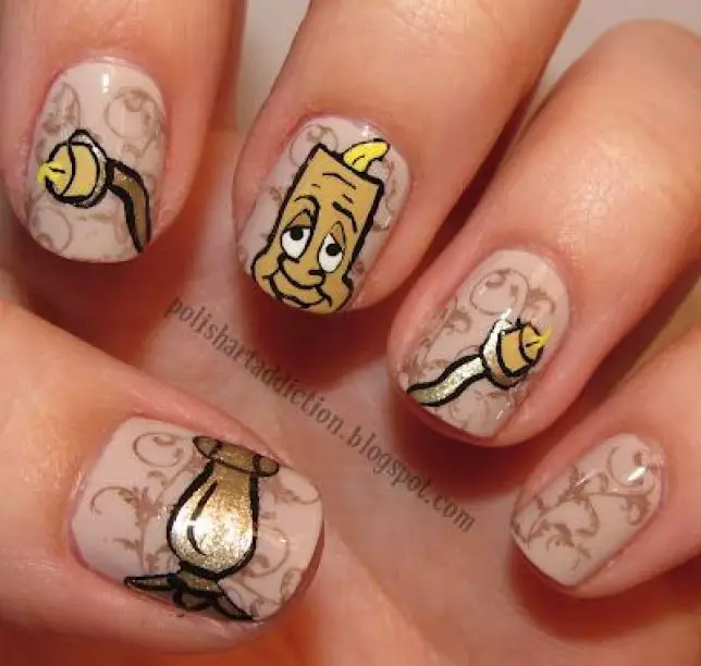 Beauty and the Beast Nails 4