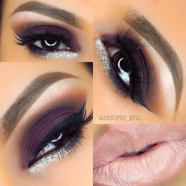 dark purple eyeshadow looks with Silver Pop