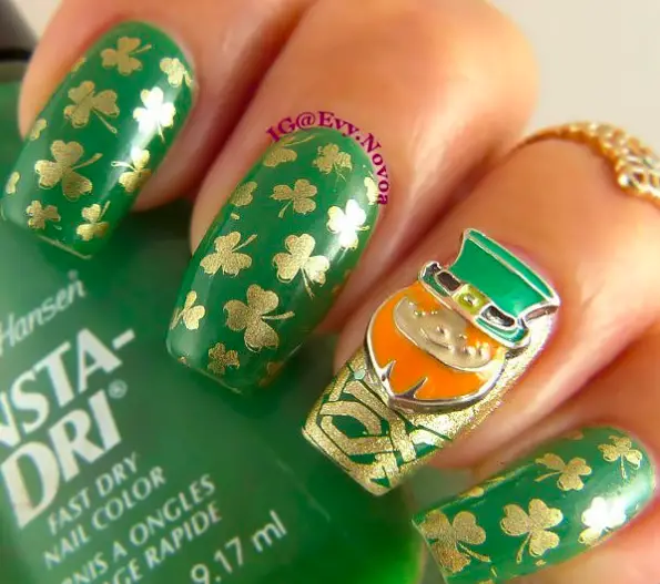 Leprechaun St Patrick'S Day Nail Designs