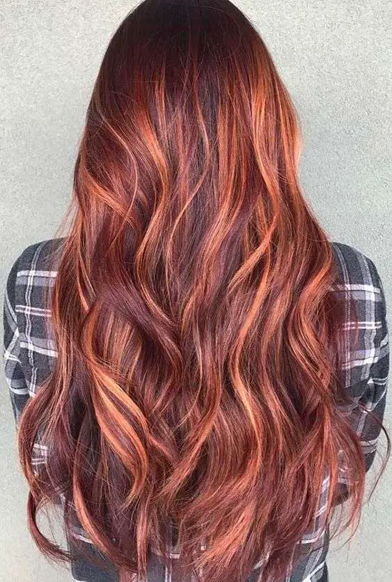 Dark Red Hair With Auburn Waves