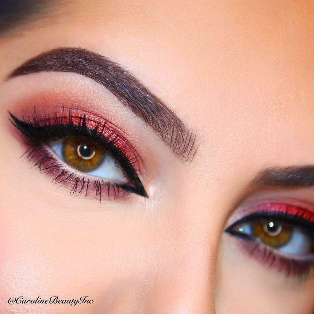 White Liner Red Makeup Looks