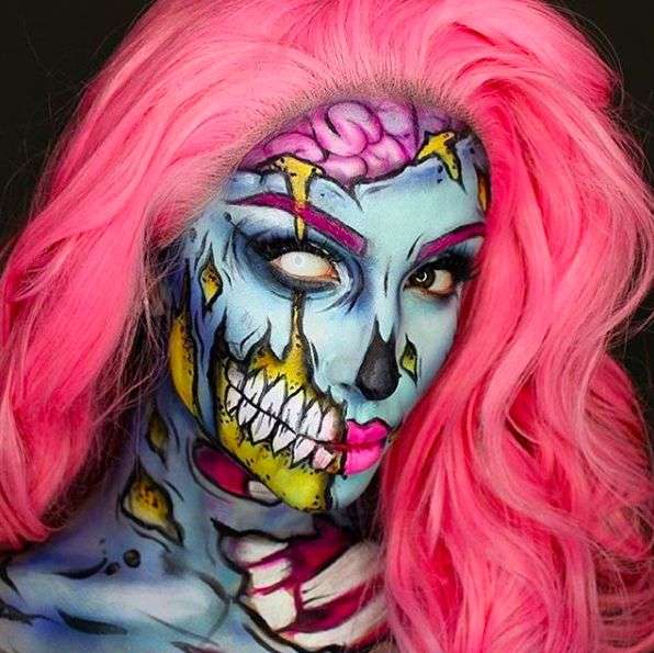 Pop Art Halloween Makeup Zombie