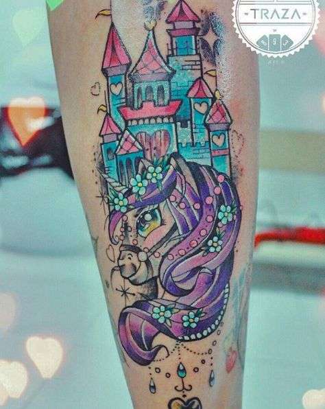 Unicorn Tattoo Ideas With Castle