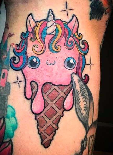 Cute Unicorn Tattoo Icecream