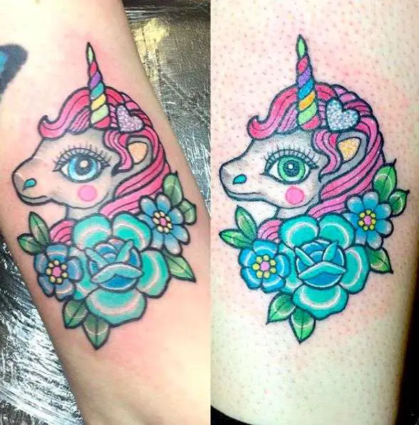 Rose And Unicorn Tattoo Ideas