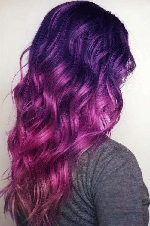 Loose And Easy Pink And Purple Hair Waves