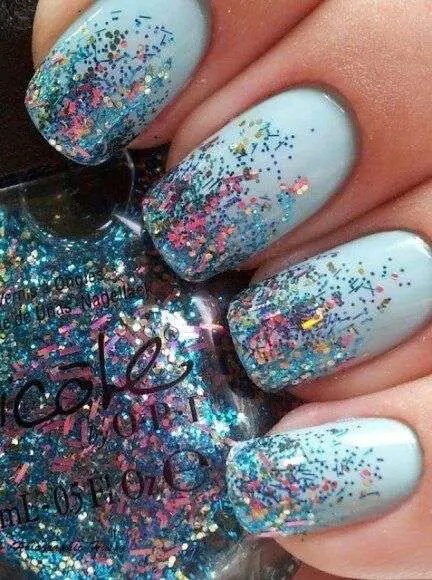 Colourful Glitter Nails