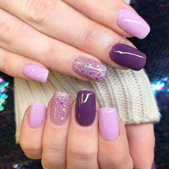 Purple Palette Glitter Nails