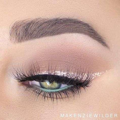 Glitter Eyeliner Makeup Looks For Green Eyes 