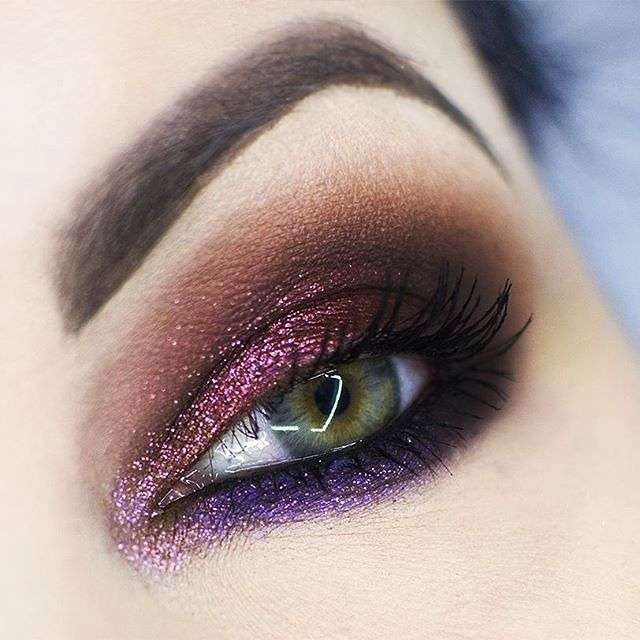 Berry + Glitter Pink And Purple Eyeshadow