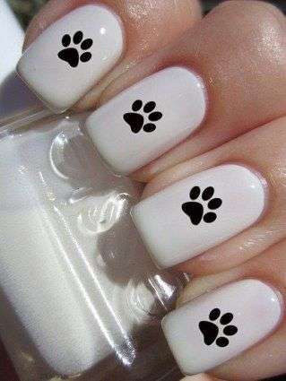 Paws cat nail art