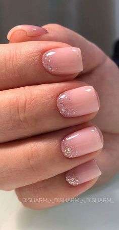 Nude Sparkly Nails