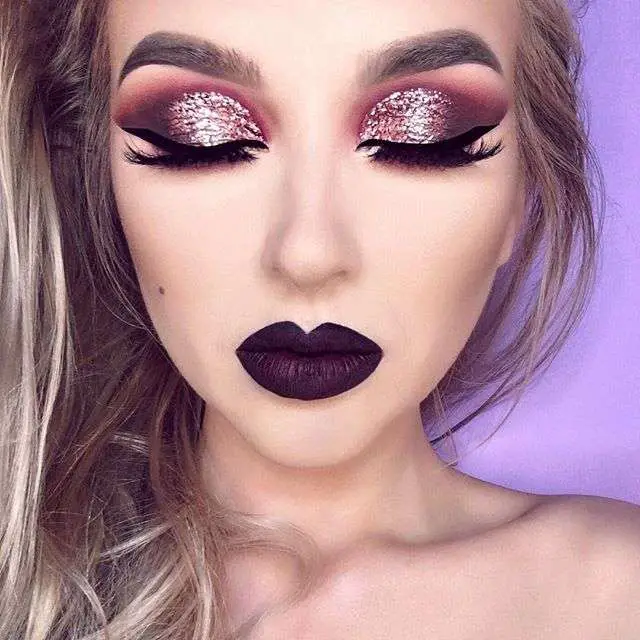 Shiny Pink And Purple Eyeshadow 