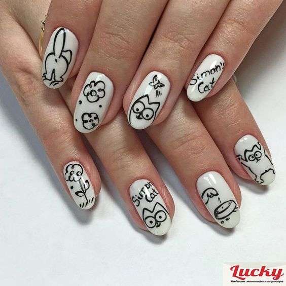 funny cat nail art