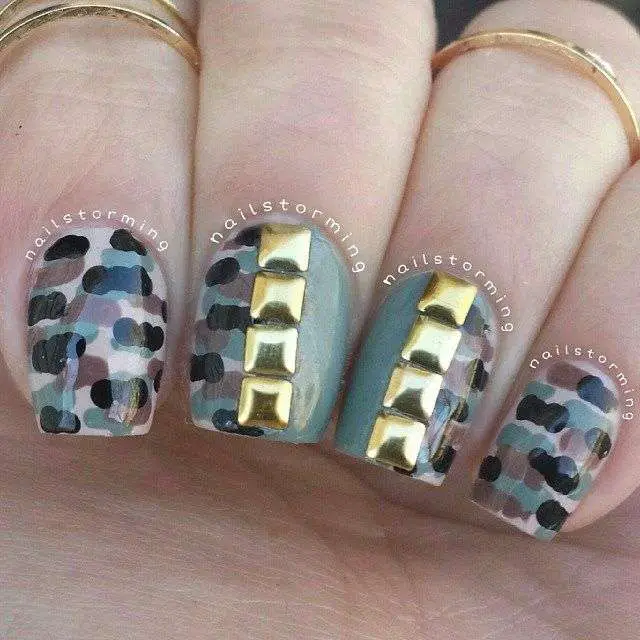 short camouflage nail designs