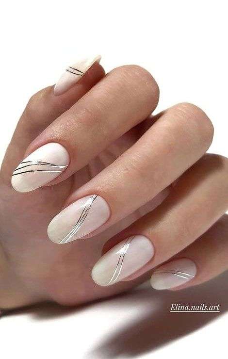 Swirly Silver Nail Designs