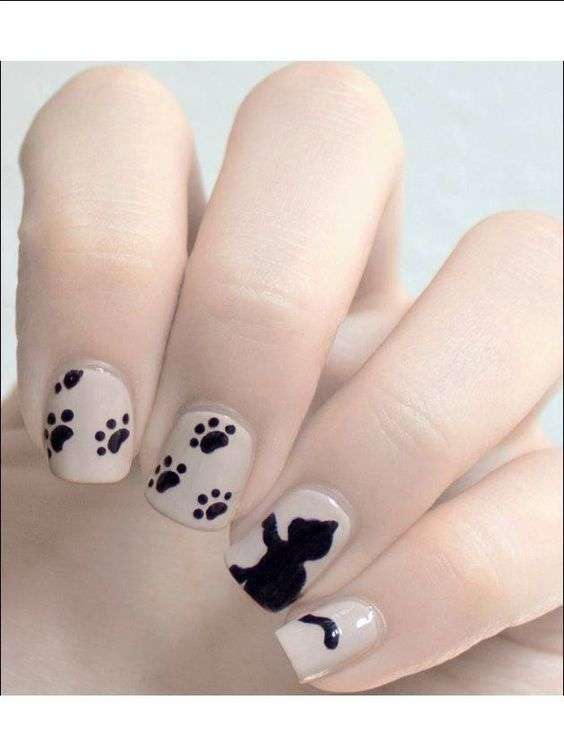 short cat nail art