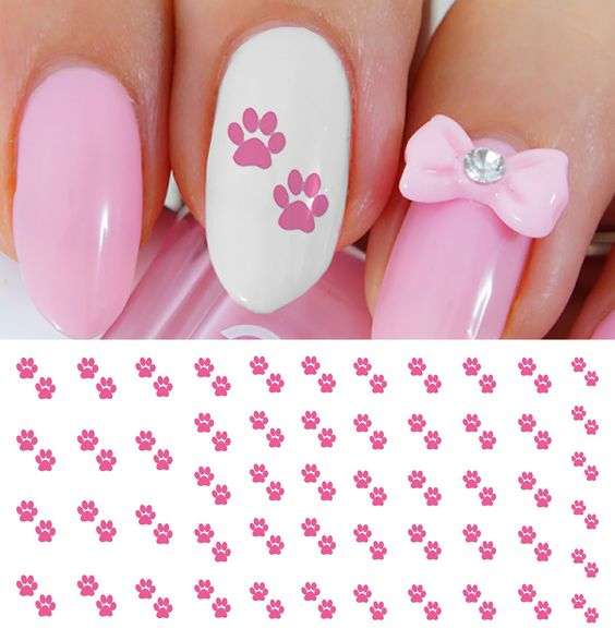 Pretty Pink Cat Nail Designs