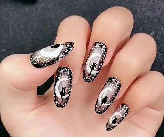 mystical cat nail art