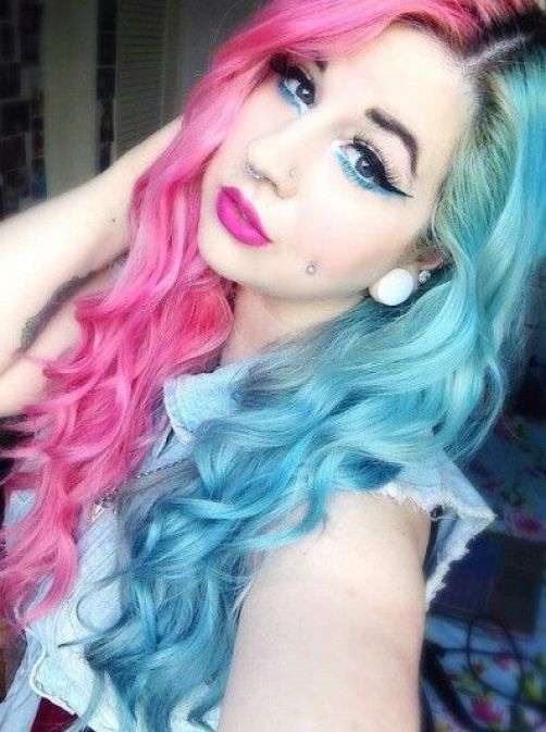 Blue And Pink Harley Quinn Hair
