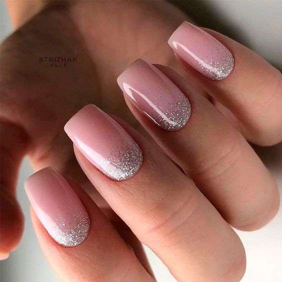 Glitter, Pink And Silver Nail Designs
