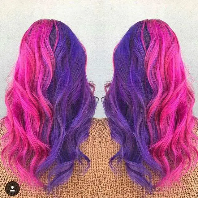 Half Pink And Purple Hair