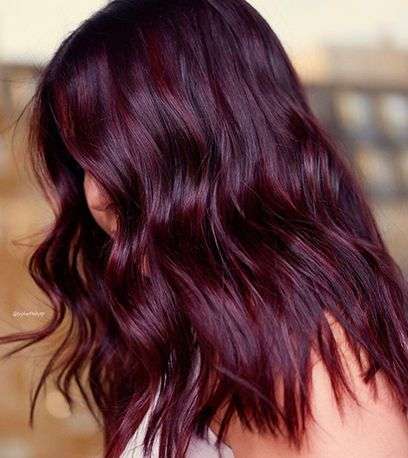 Cherry Medium Length Dark Red Hair 