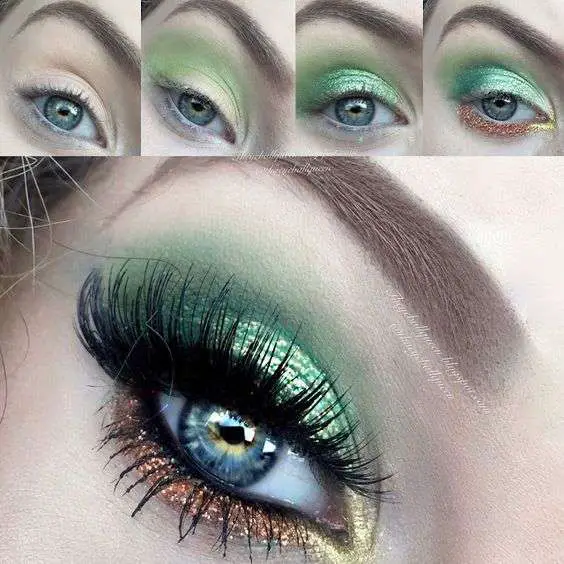 Green + Gold St Patrick'S Day Makeup Ideas
