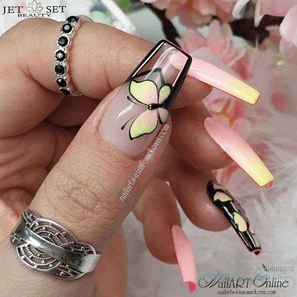 Butterfly Acrylic Nails For Summer