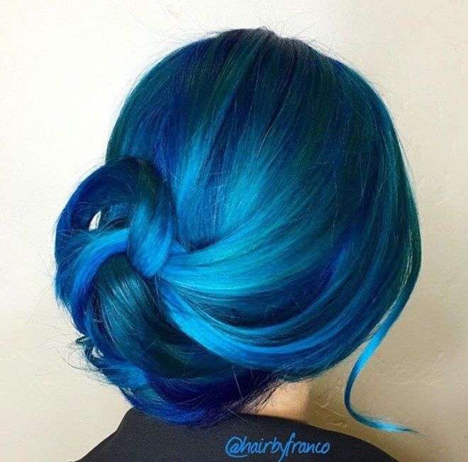 Bright Blue Denim Hair Color