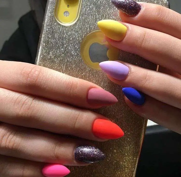 Rainbow Themed Mountain Peak Nails