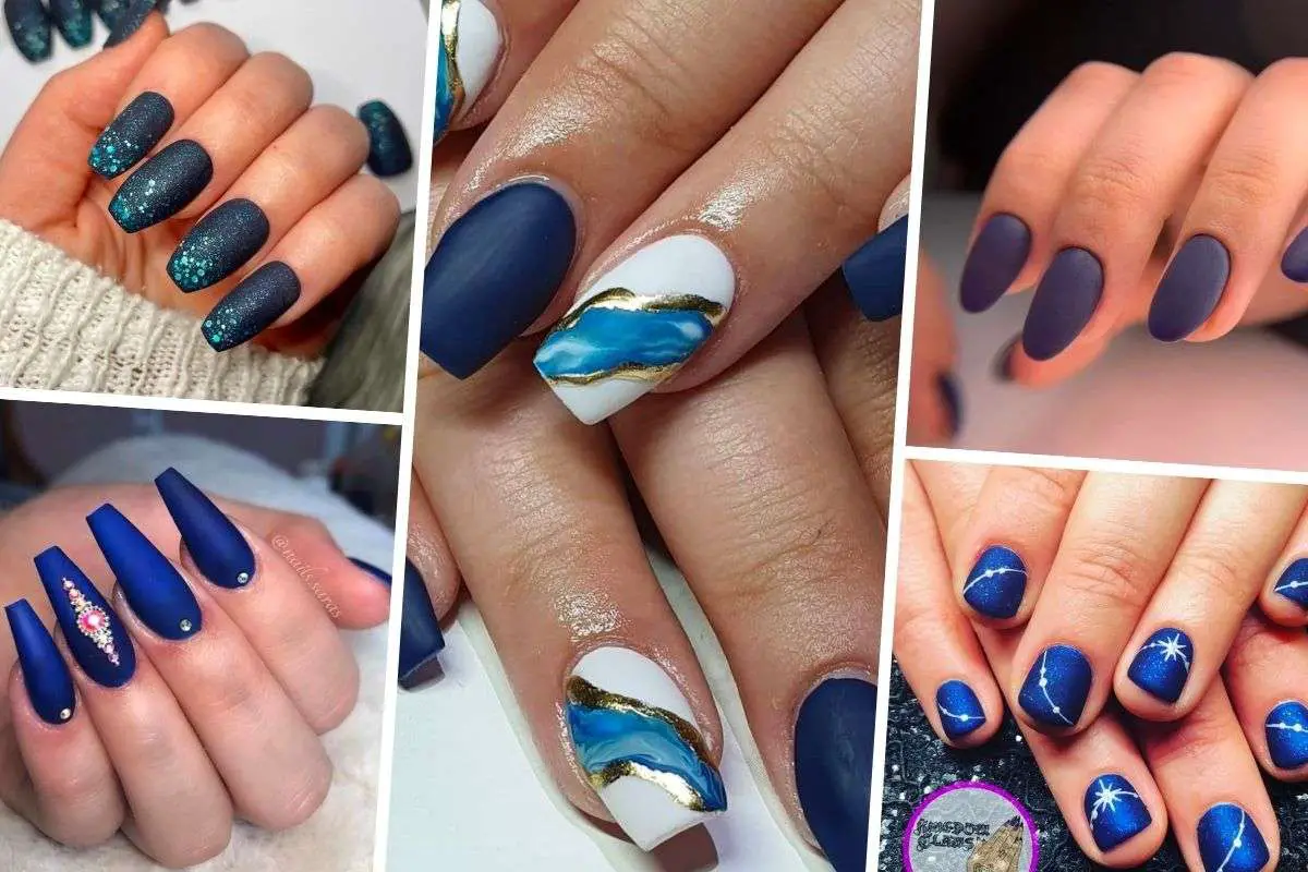 21 Incredible Matte Navy Blue Nails