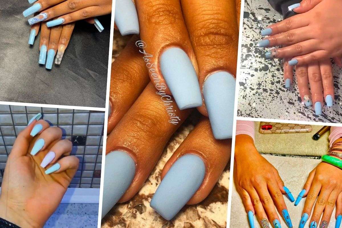 21 Beautiful Matte Baby Blue Nails For 2023