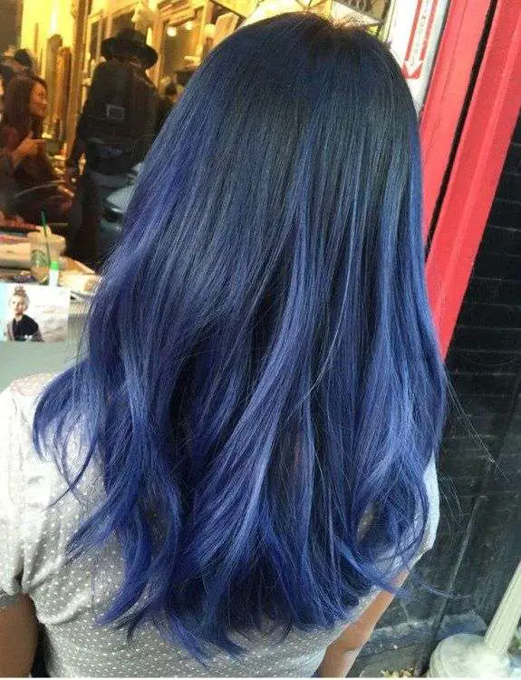 Lilac And Denim Hair Color Blend