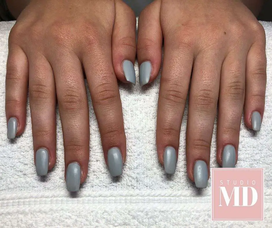 Short And Simple Matte Baby Blue Nails