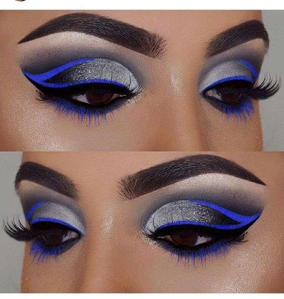 Blue Makeup Looks With Bright Blue Liner