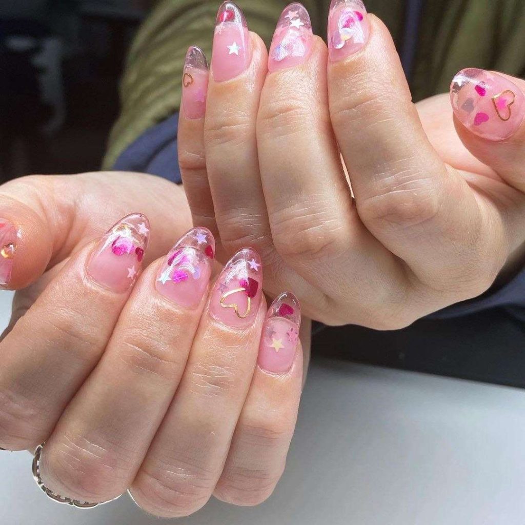 Pink Jelly E Girl Nails