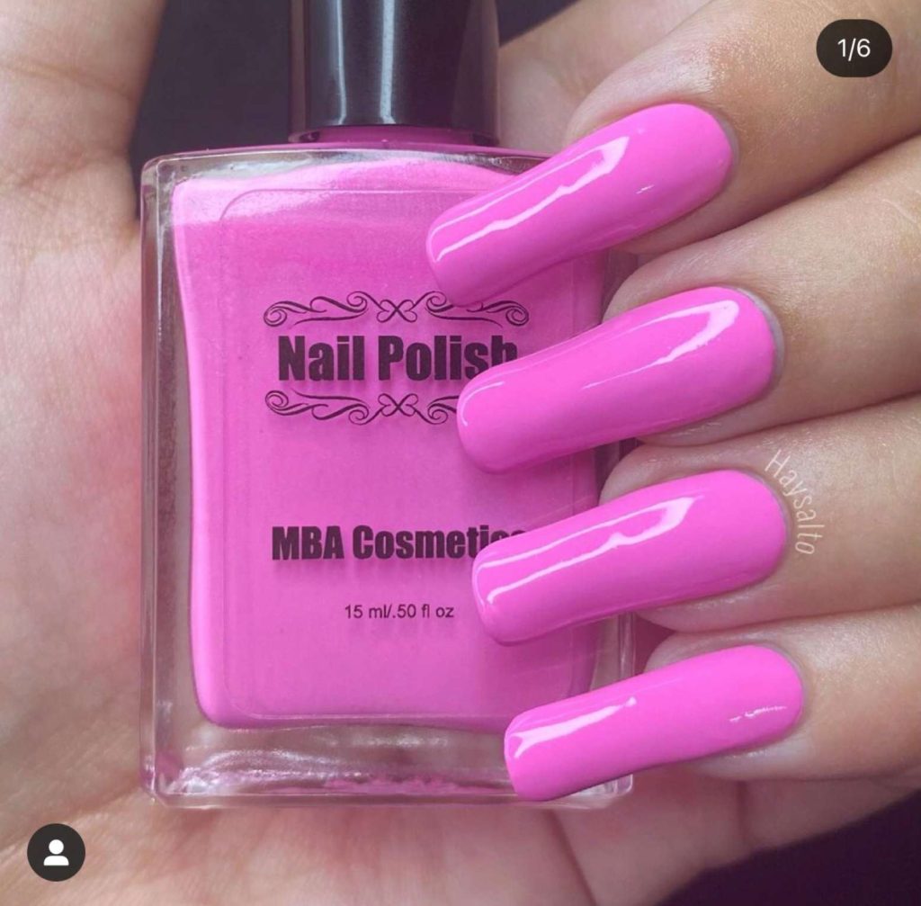 Glossy Bubblegum Pink Nails