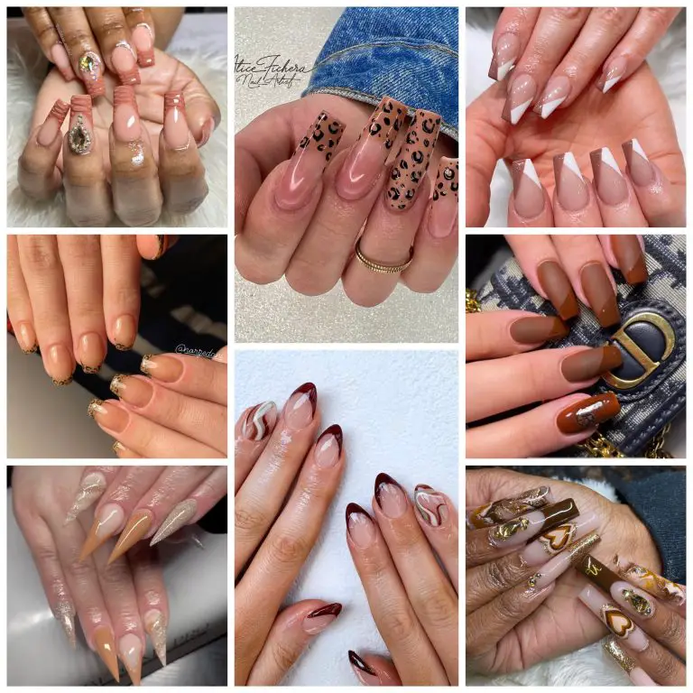 21 Brown French Tip Nails