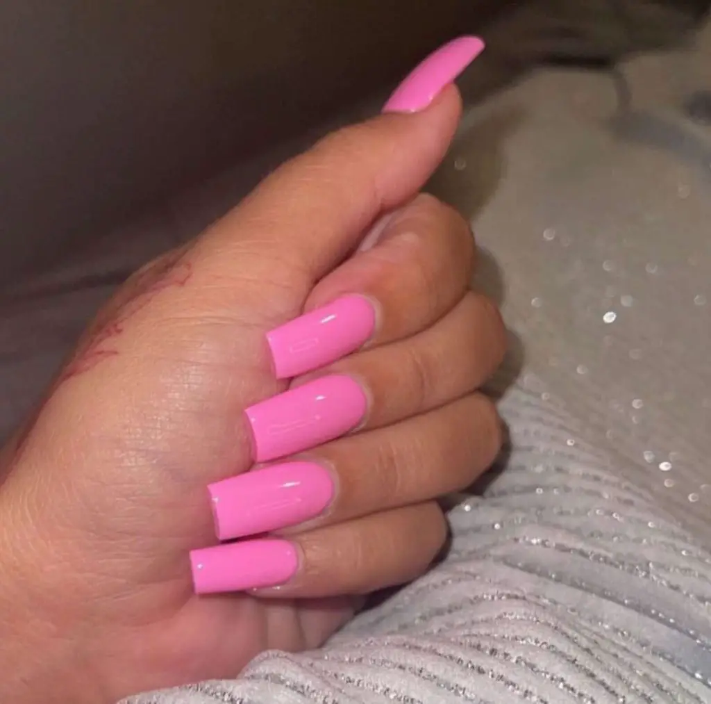 Neon Pink Bubblegum Pink Nails