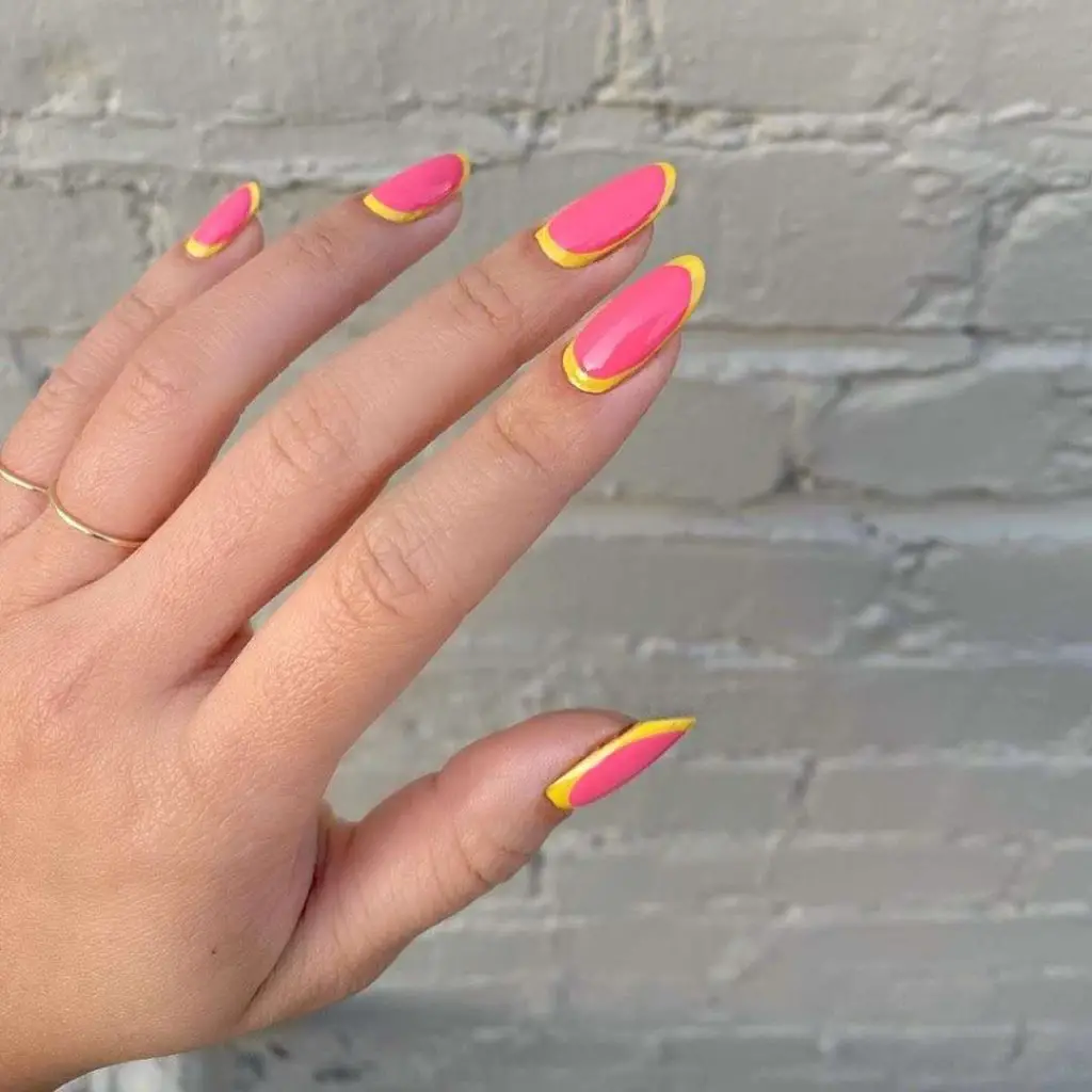 Pink And Yellow Nails Overlay Art